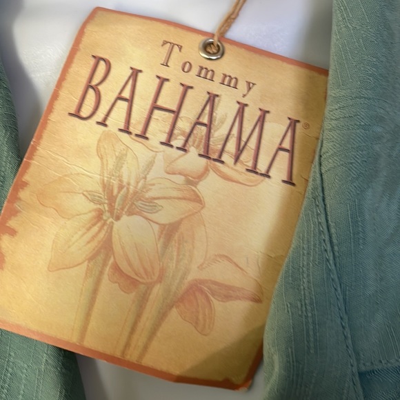 NWT Tommy Bahama sleeveless shirt, Monaco, palms, Tie top, color-ocean  size L - Picture 3 of 11